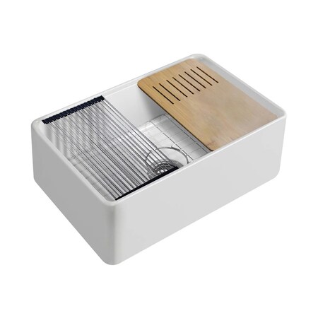 Kibi K2-SF30T, Undermount, Farmhouse/Apron Mount, Glossy White Finish K2-SF30T